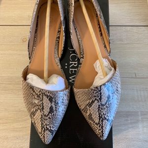 J crew snakeskin flats brand new